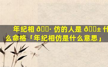 年纪相 🌷 仿的人是 🐱 什么命格「年纪相仿是什么意思」